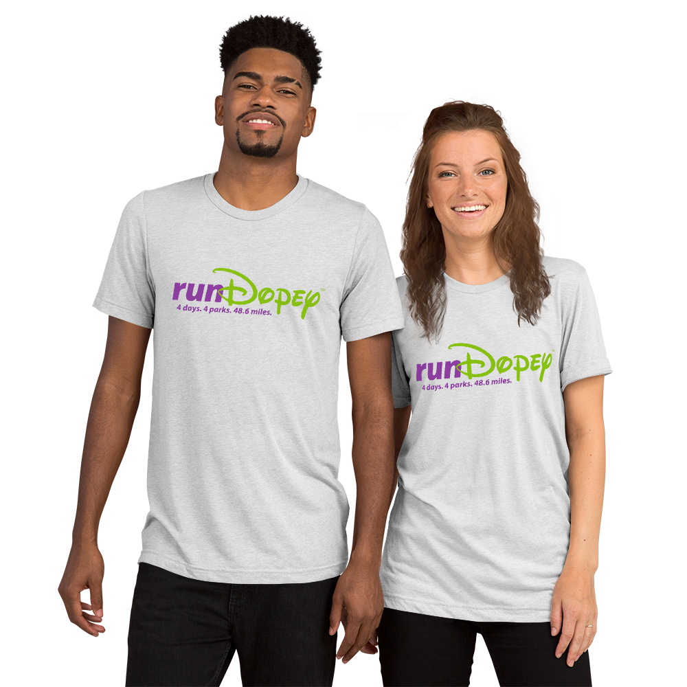 runDopey™ Unisex Tri-Blend Bella+Canvas t-shirt