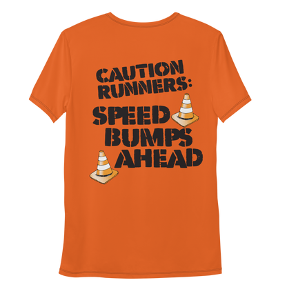 runTheParks - Caution Runners: Speed Bumps Ahead - Custom Men's MaxDri Athletic T-shirt