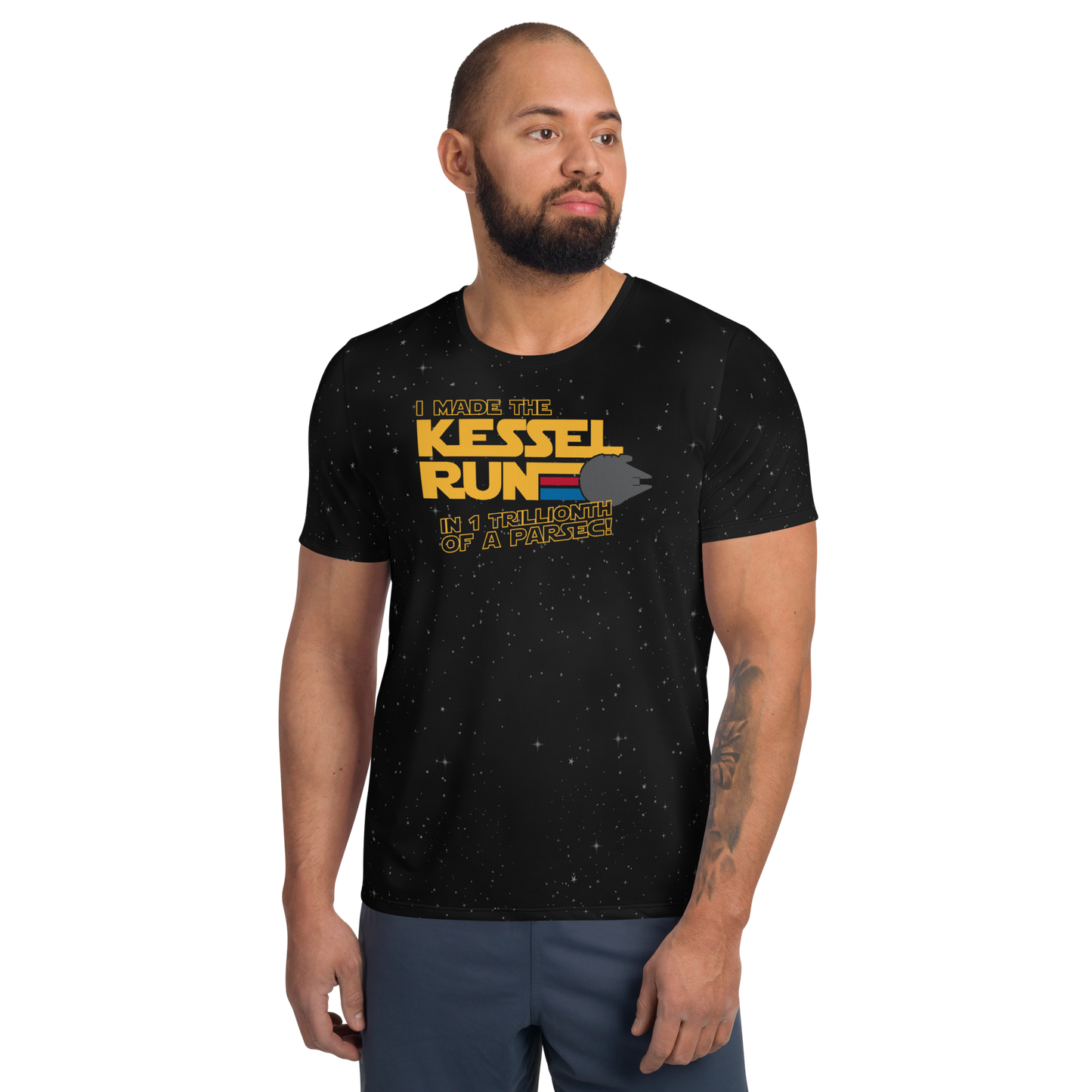 runTheGalaxy - Kessel Run - Night Sky - Men's MaxDri Athletic T-shirt