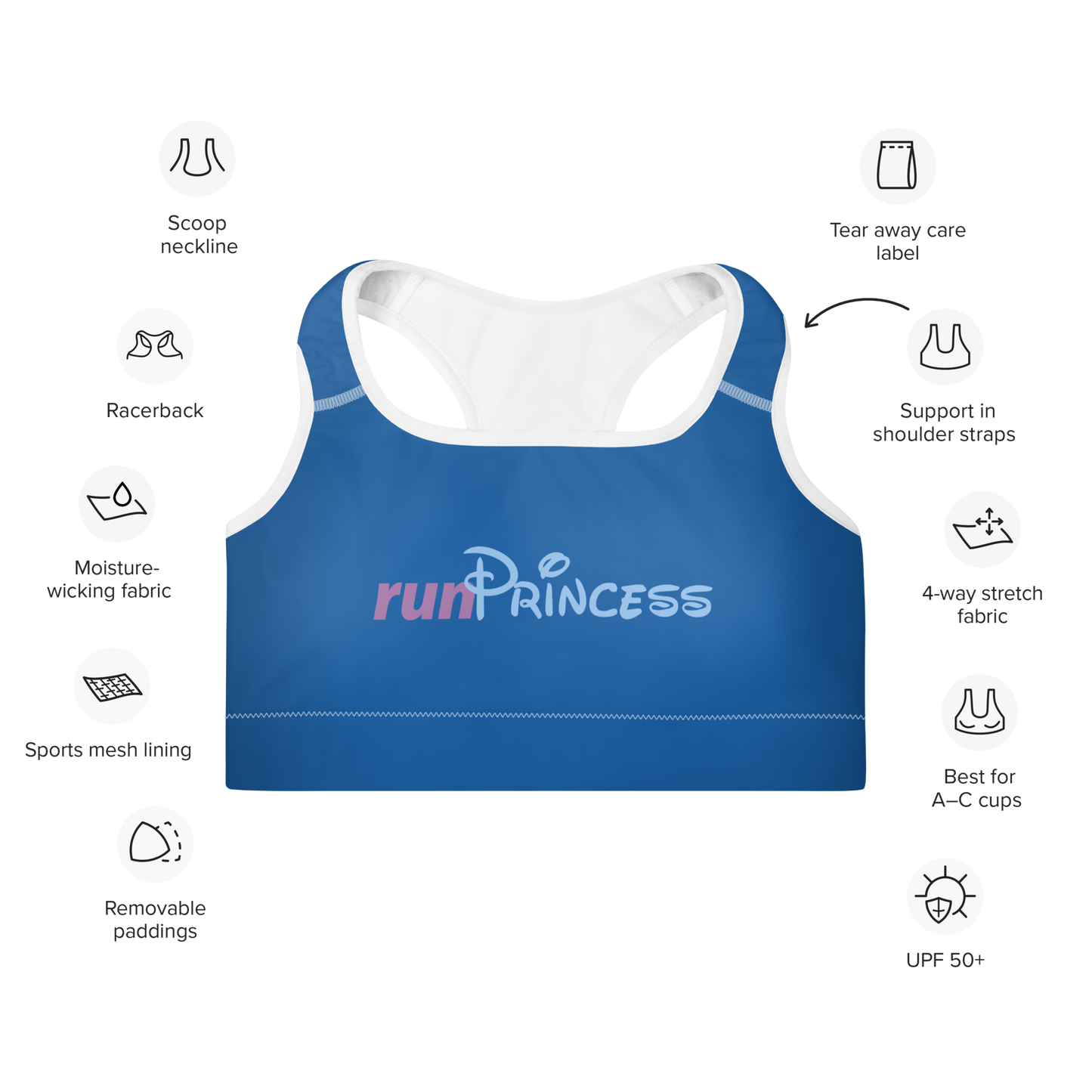 runPrincess Padded Sports Bra