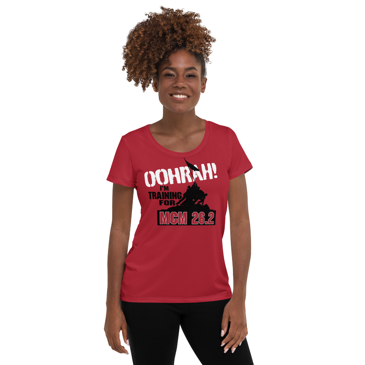 I'm Training for MCM 26.2 - Marine Corps Marathon Training - MaxDri Women's Athletic T-shirt