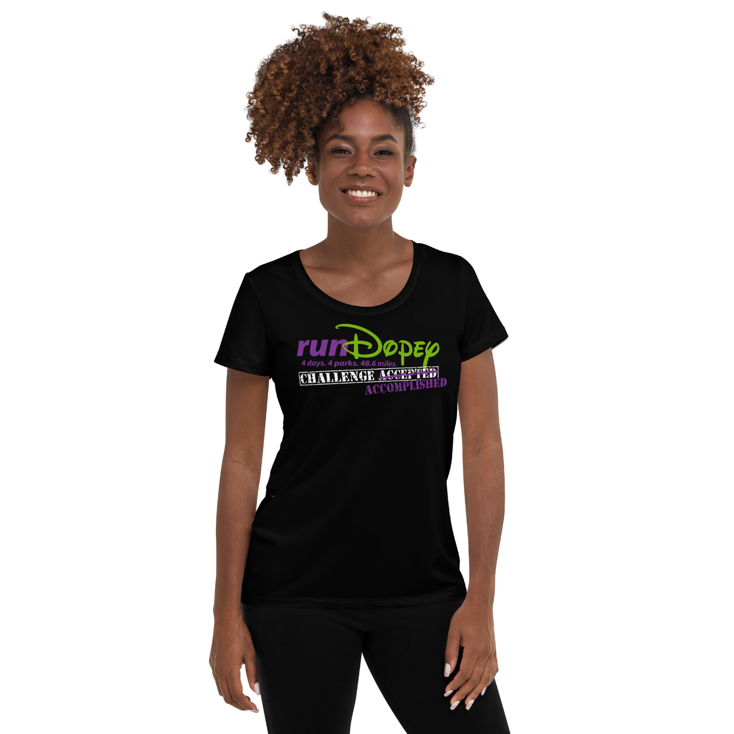 runDopey™ Challenge ACCOMPLISHED - MaxDri Women's Athletic T-shirt