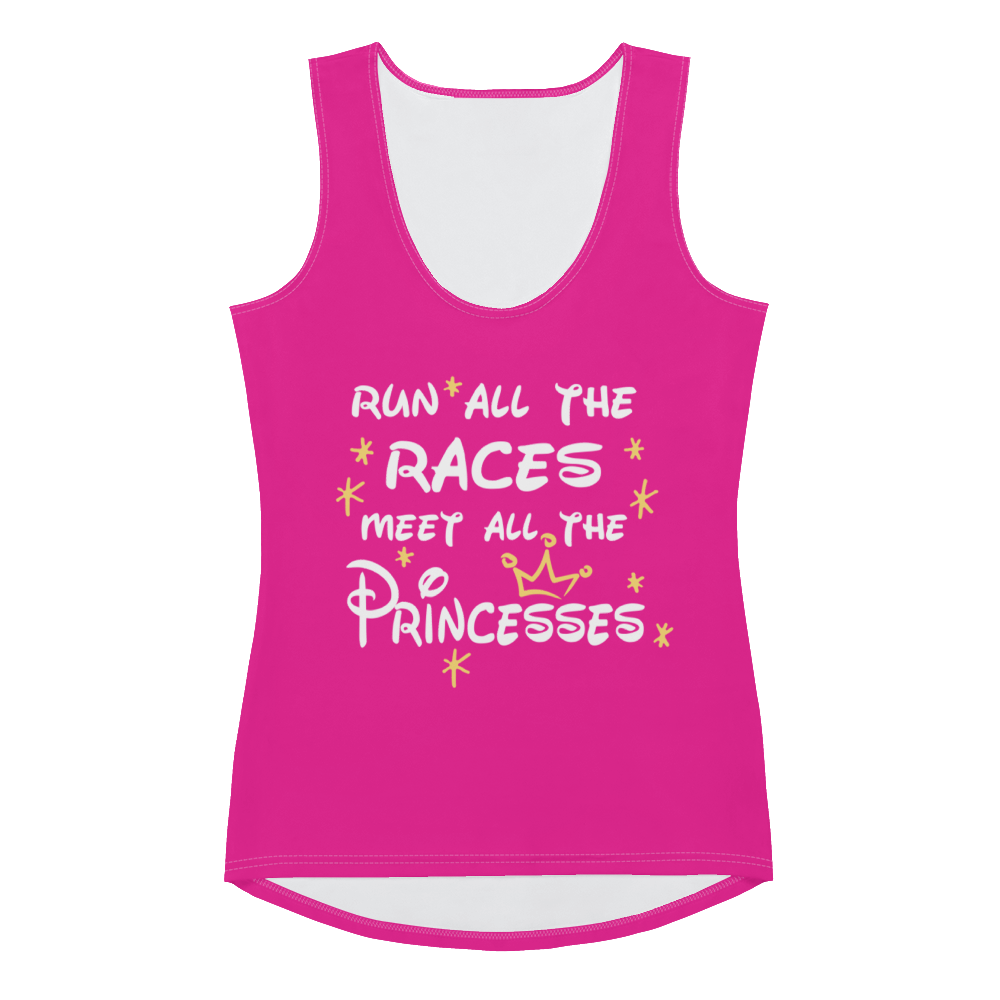 Run All The Races - Meet All The Princesses - Women's Athletic Tank Top