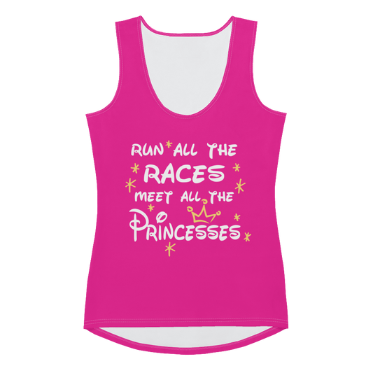 Run All The Races - Meet All The Princesses - Women's Athletic Tank Top