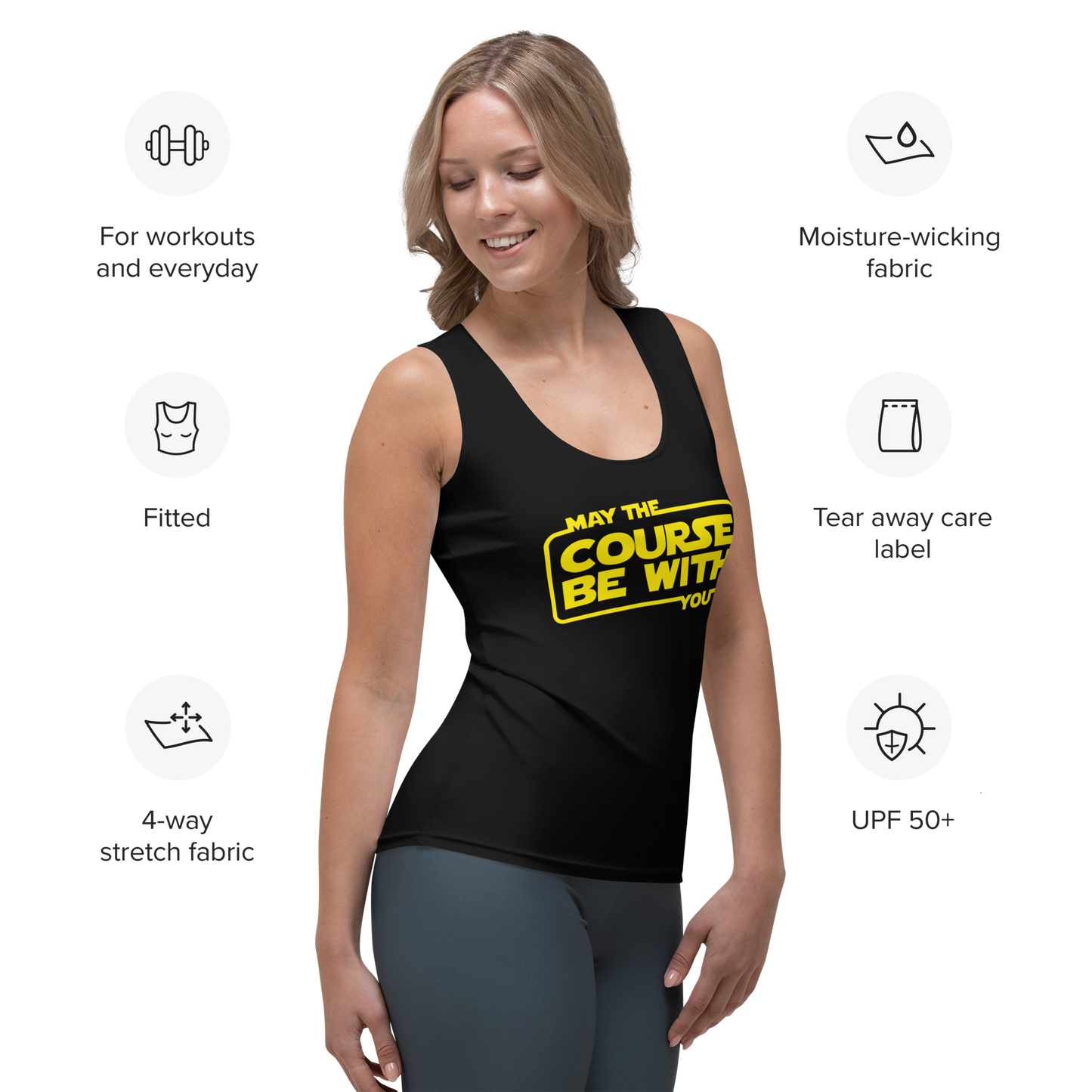 May The COURSE Be With You - Women's Athletic Tank Top