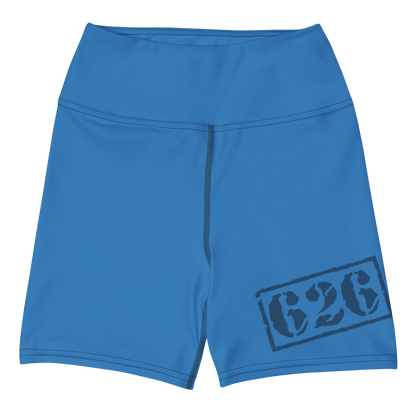 Experimental Blue Yoga Shorts (with inside pocket)