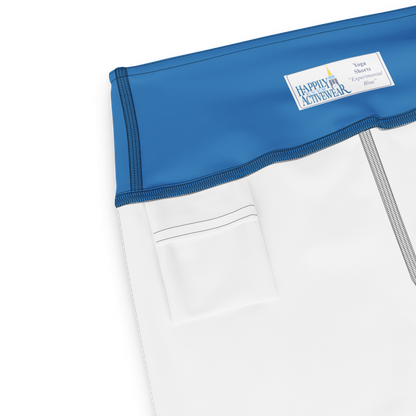 Experimental Blue Yoga Shorts (with inside pocket)