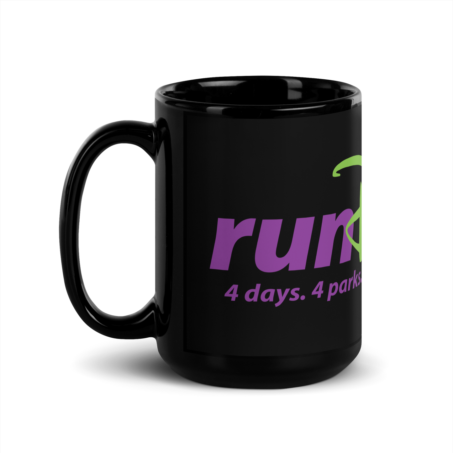 runDopey™ Black Glossy Mug