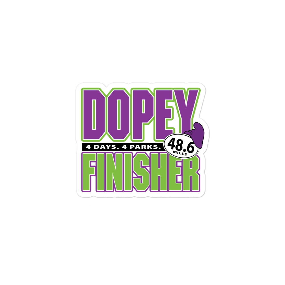 Dopey Finisher Indoor/Outdoor Adhesive Vinyl Bubble-free stickers