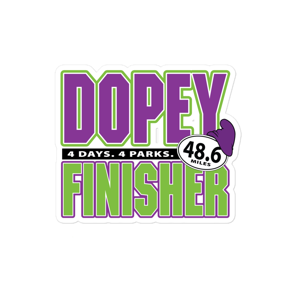 Dopey Finisher Indoor/Outdoor Adhesive Vinyl Bubble-free stickers