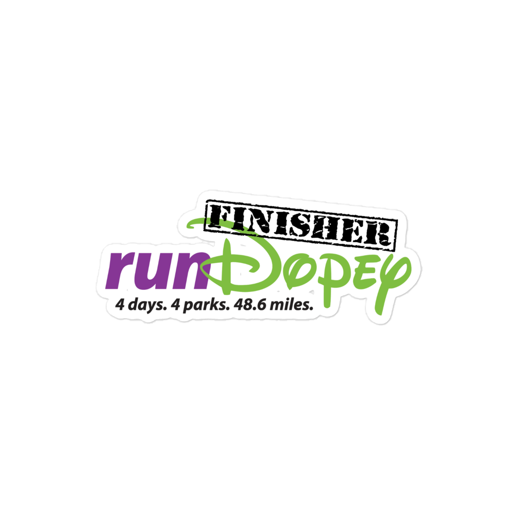 runDopey™ - FINISHER - Indoor/Outdoor Adhesive Vinyl Bubble-free stickers