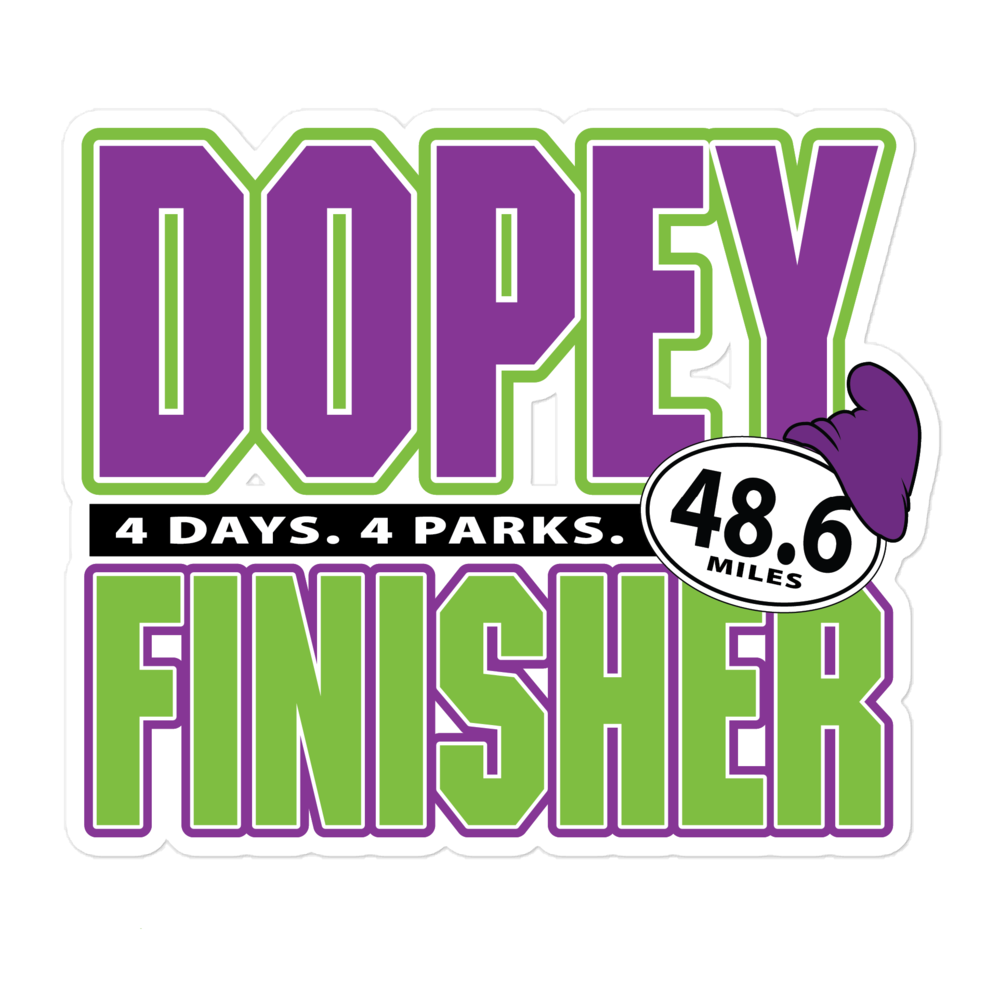 Dopey Finisher Indoor/Outdoor Adhesive Vinyl Bubble-free stickers