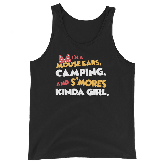 I'm A Mouse Ears, Camping, and S'mores Kinda Girl - Bella + Canvas 3480 Unisex Tank Top