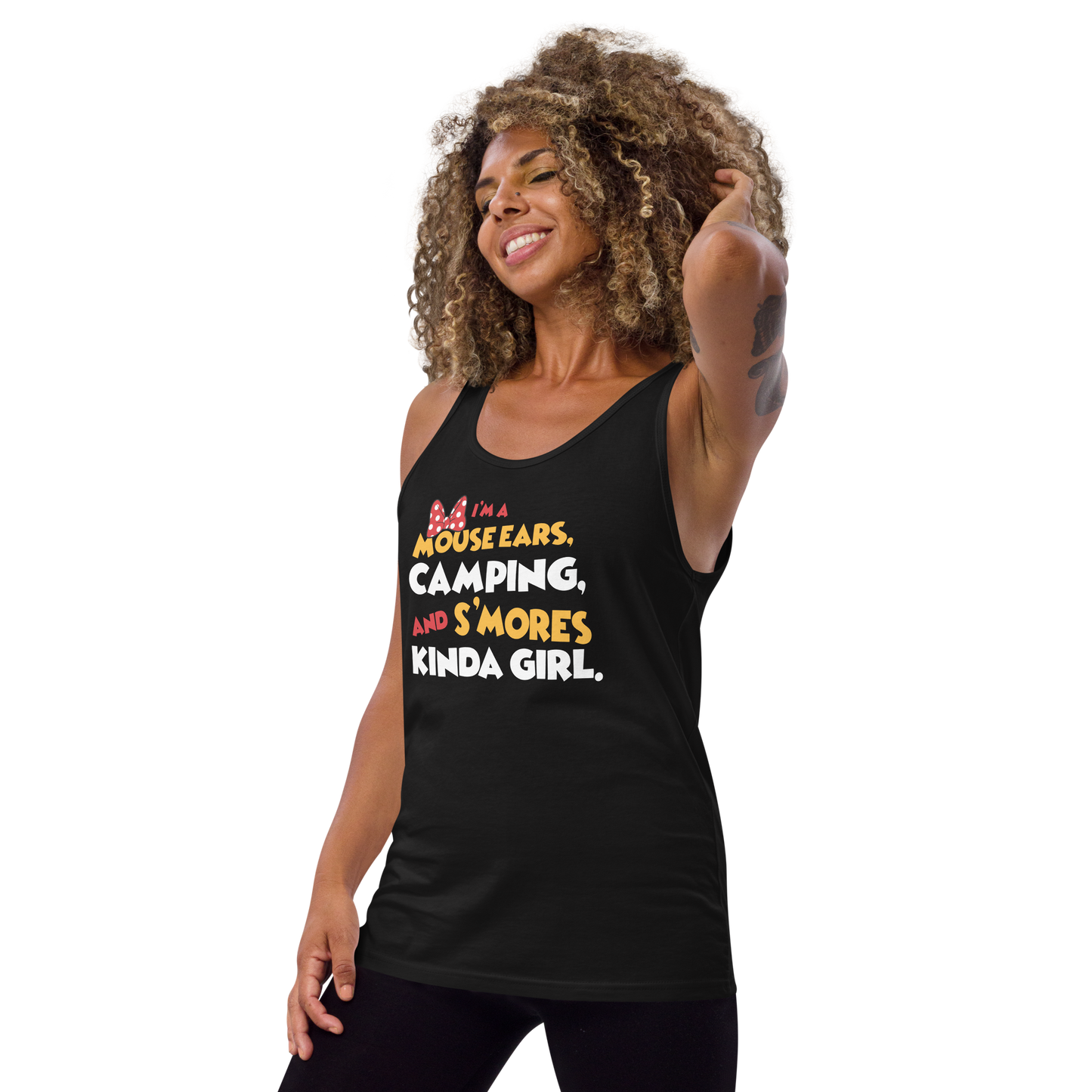 I'm A Mouse Ears, Camping, and S'mores Kinda Girl - Bella + Canvas 3480 Unisex Tank Top