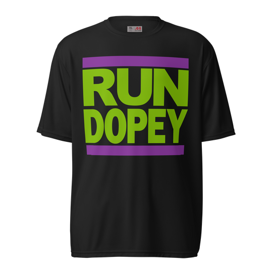 Run Dopey Old Skool Unisex A4 performance crew neck t-shirt