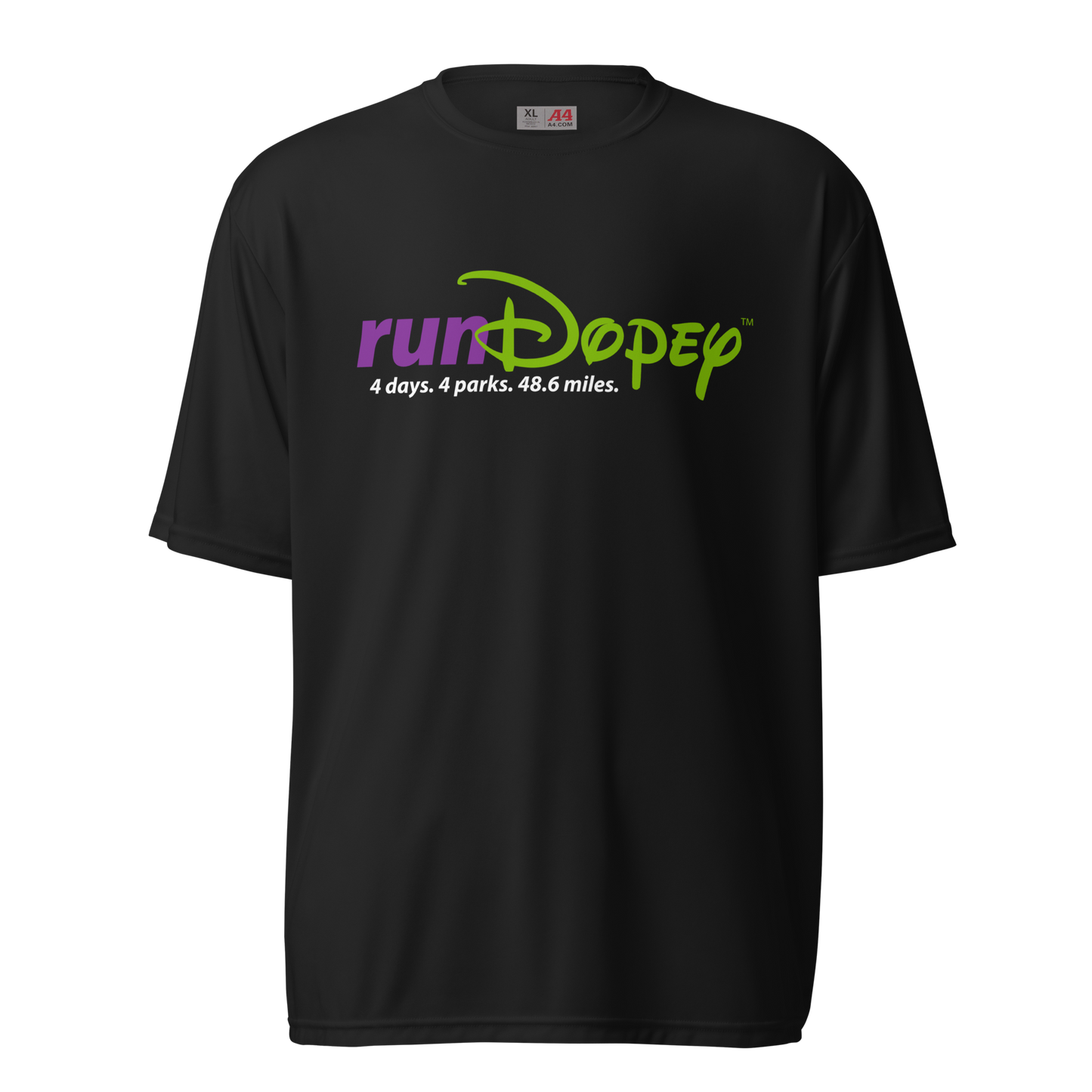 runDopey™ Unisex A4 performance crew neck t-shirt