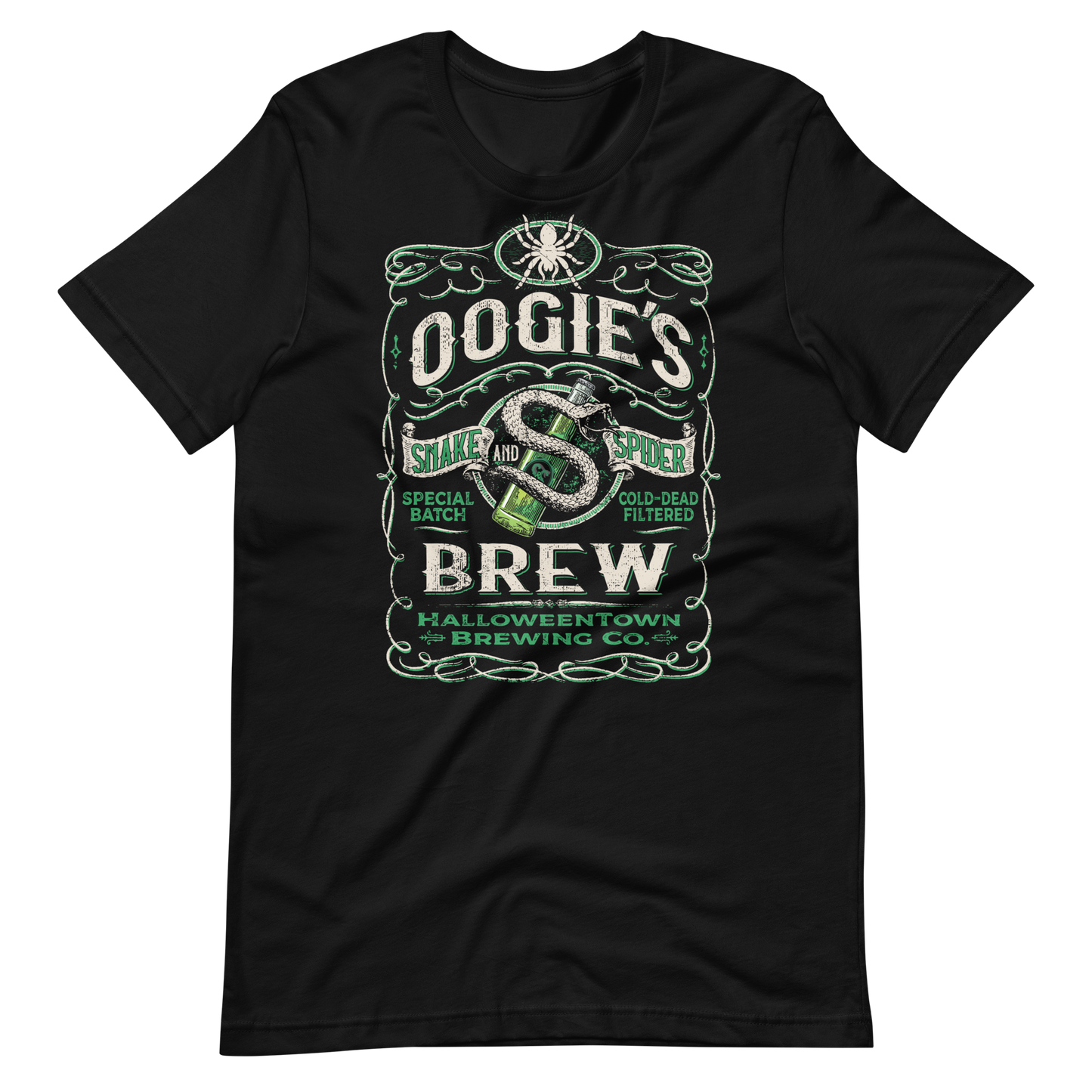 Oogie's Snake & Spider Brew - Oogie Boogie Inspired - Bella + Canvas Premium Short-Sleeve Unisex T-Shirt