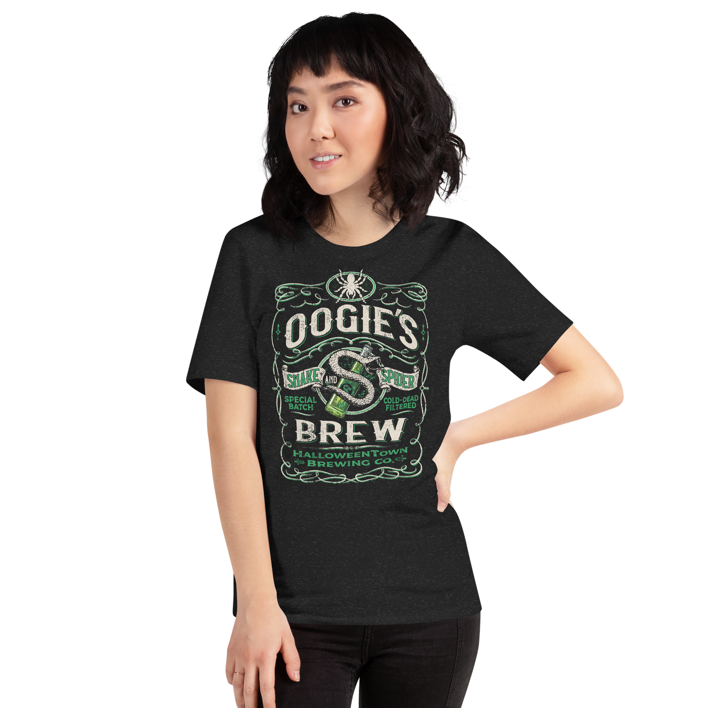 Oogie's Snake & Spider Brew - Oogie Boogie Inspired - Bella + Canvas Premium Short-Sleeve Unisex T-Shirt