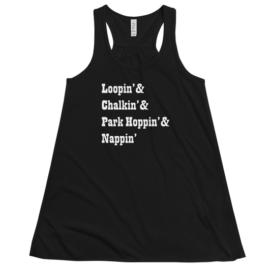 Loopin' - Chalkin' - Park Hoppin' & Nappin' - Bella + Canvas - Women's Flowy Racerback Tank