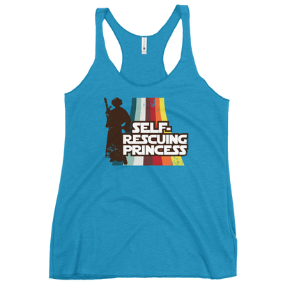 Self-Rescuing Princess - Next Level Apparel Women's Lightweight Racerback Tank