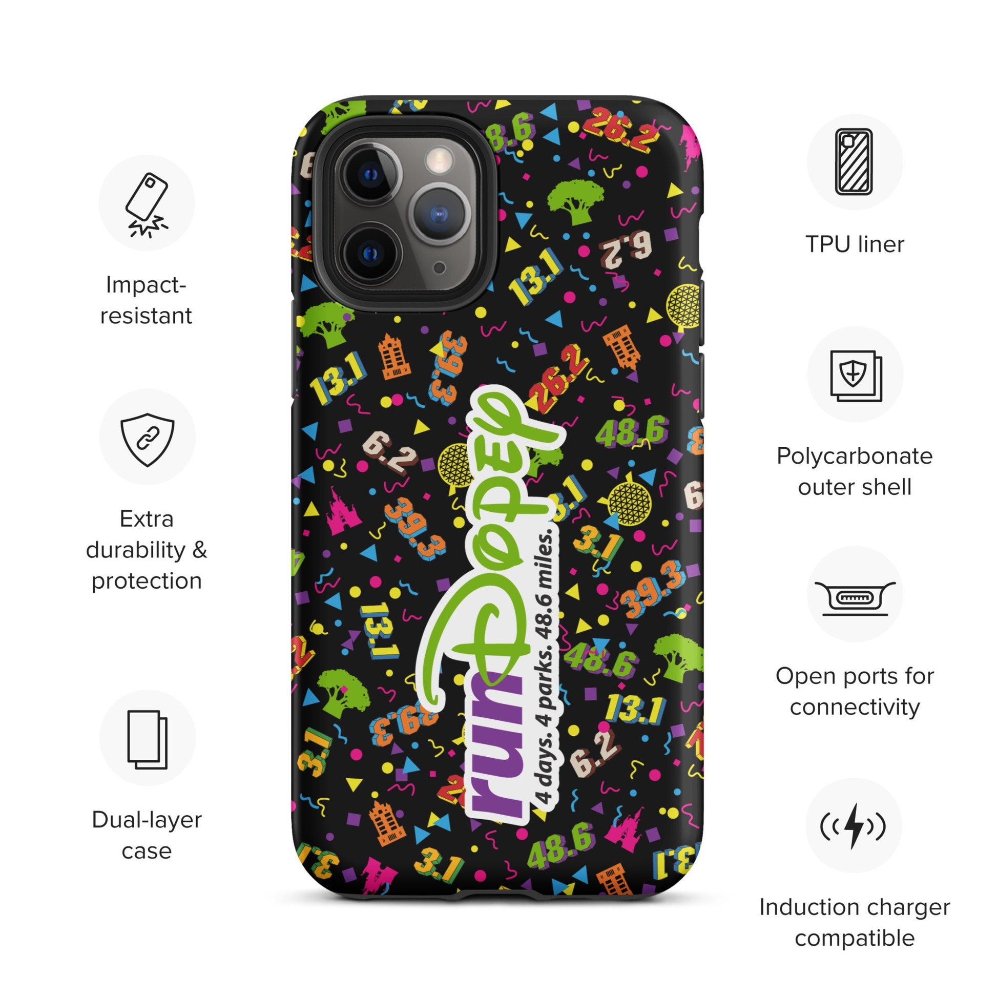 runDopey logo w/race distances - Tough Case for iPhone®